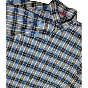 Orvis Men's Game Bird Plaid Cotton Shirt Blue M Long Sleeve Button‎ Down